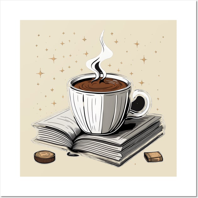 Coffee and  books Wall Art by CAFFEIN